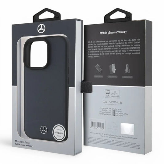 Mercedes-Benz mb hc magsafe textured and plain leather navy iphone 16 pro