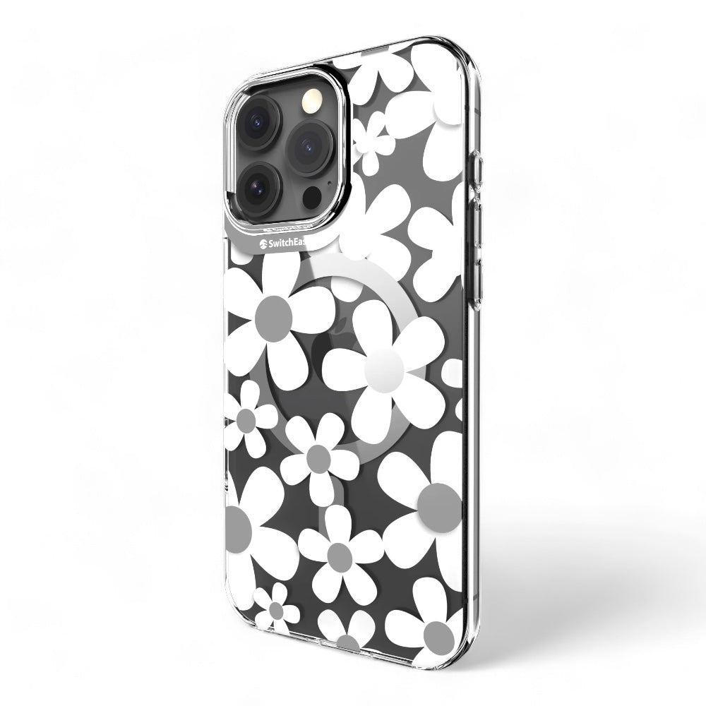 Estuche switcheasy skin iphone 16 pro fleur m 3d patterned shockproof case color blanco