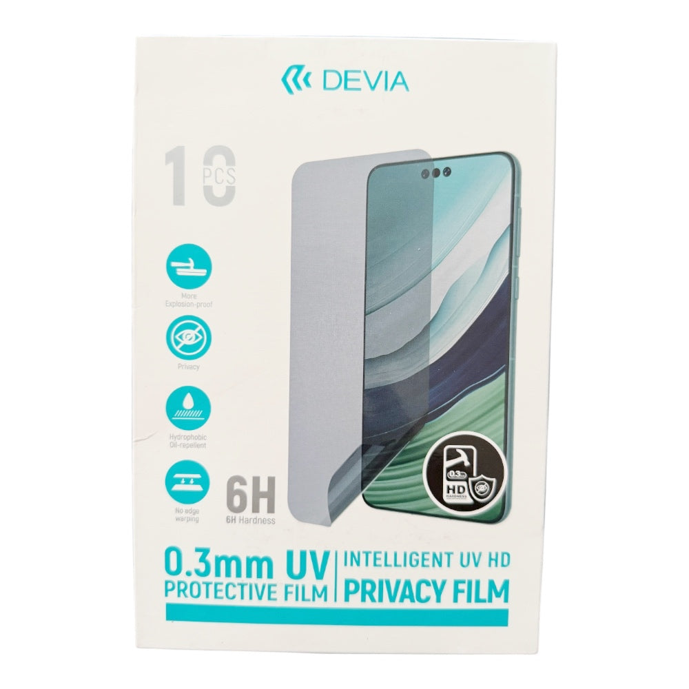Protector pantalla devia film 0.3 mm 6h uv privacy HD color transparente