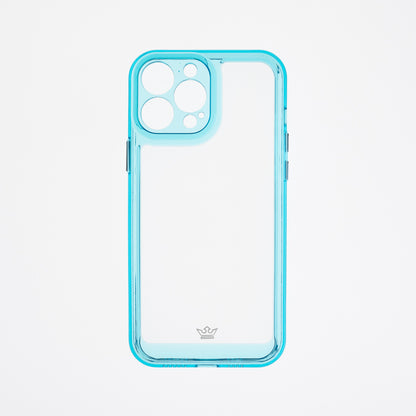 Estuche transparente el rey marco de apple iphone 13 pro max color turquesa / transparente