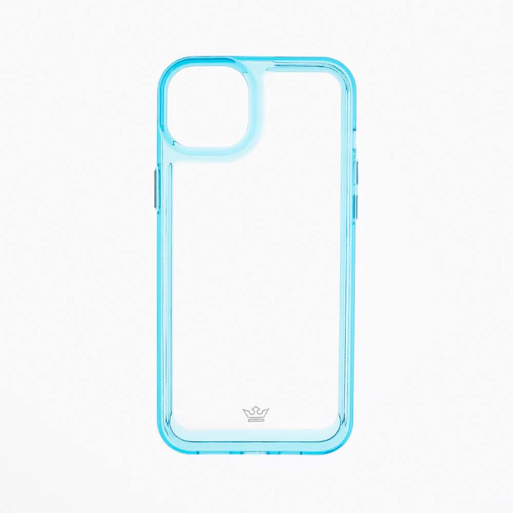 Estuche transparente el rey marco de apple iphone 14 pro color turquesa / transparente