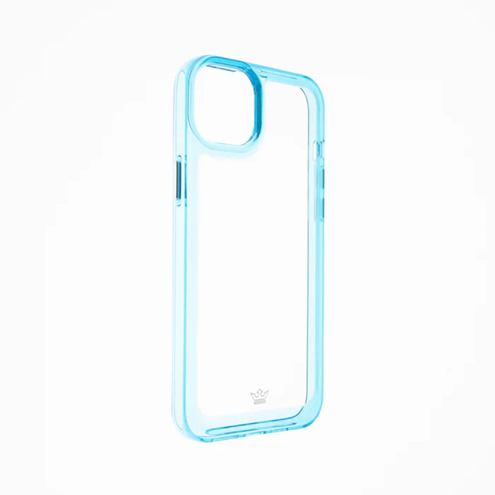 Estuche transparente el rey marco de apple iphone 14 pro color turquesa / transparente