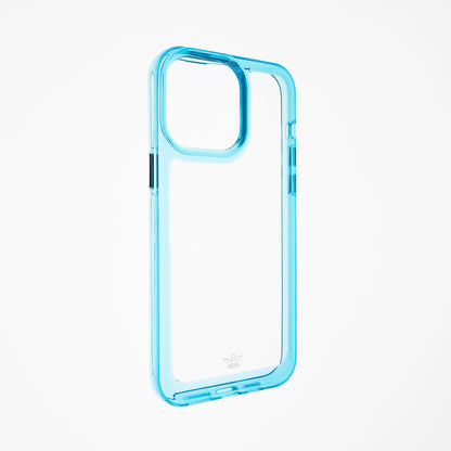 Estuche transparente el rey marco de apple iphone 14 pro color turquesa / transparente