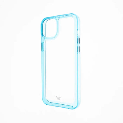 Estuche transparente el rey marco de apple iphone 14 pro color turquesa / transparente