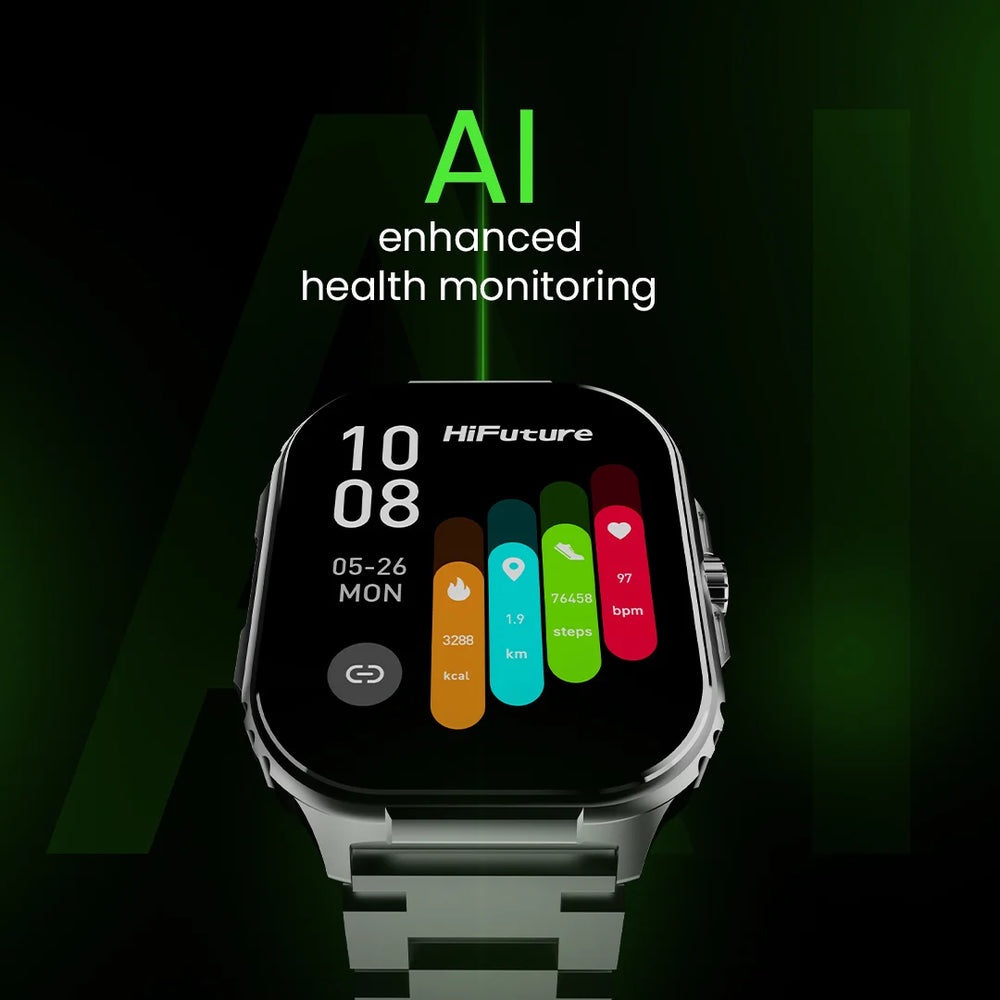 Smartwatch hifuture ultra 3 pro 2.04 inch de pantalla Amoled con más de 100 modos de deportes banda de metal