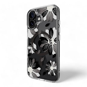 Estuche switcheasy skin iphone 16 plus style m pattern shockproof case black flower color multicolor