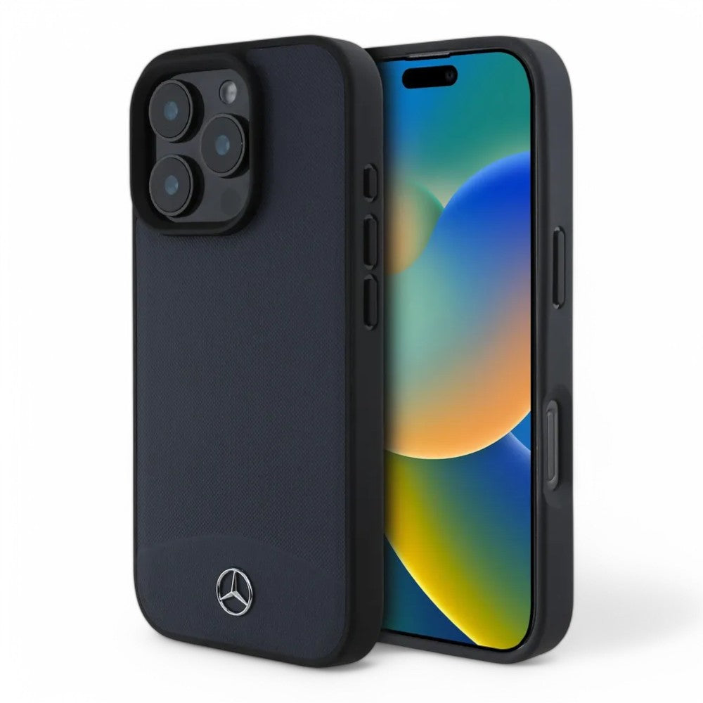 Mercedes-Benz mb hc magsafe textured and plain leather navy iphone 16 pro