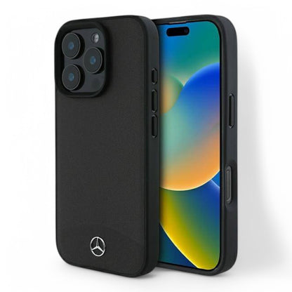 Mercedes-Benz mb hc magsafe textured and plain leather black  iphone 16 pro max