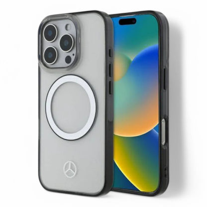 Mercedes-Benz mb hc magsafe transparent pc/tpu w/ black ring clear iphone 16