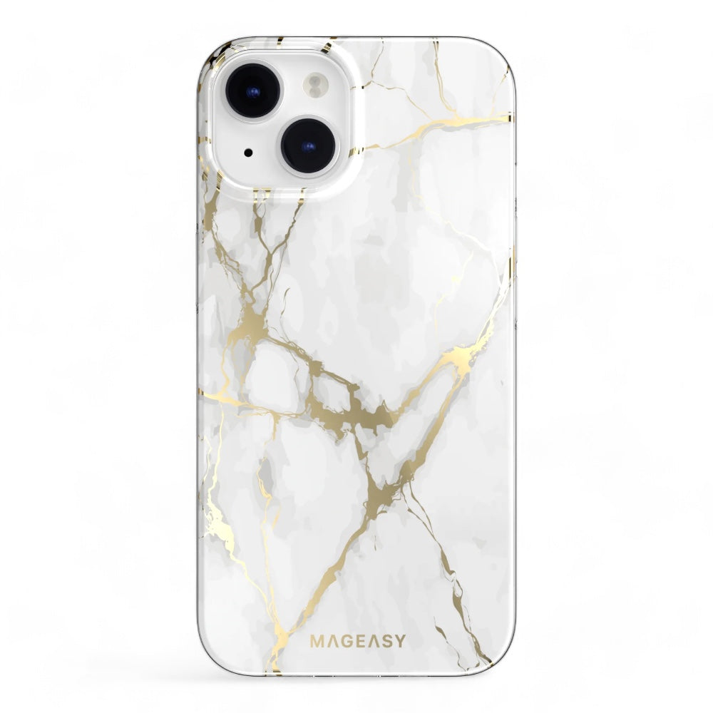 Estuche switcheasy marble m iphone 14 plus champagne white color blanco