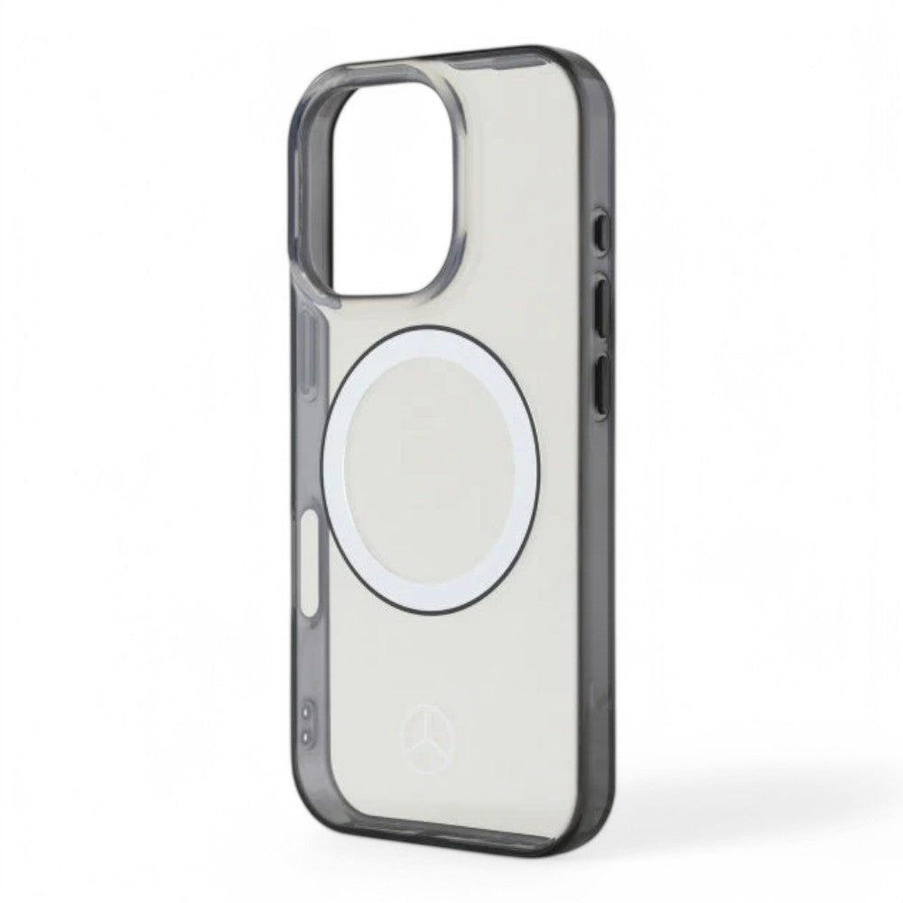 Mercedes-Benz mb hc magsafe transparent pc/tpu w/ black ring clear iphone 16 pro