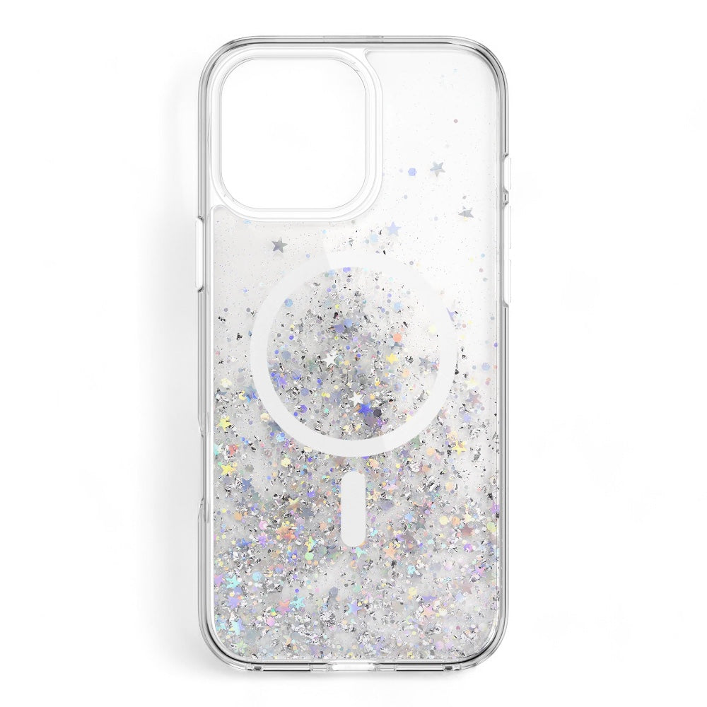 Estuche switcheasy starfield iphone 16 pro starfield m 3d glitter shockproof case color transparente