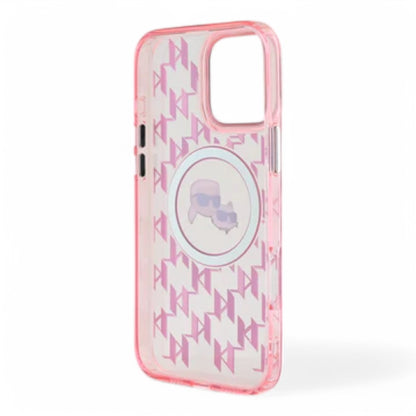 Karl Lagerfeld hc magsafe iml metal monogram kc heads pink  iphone 16 pro