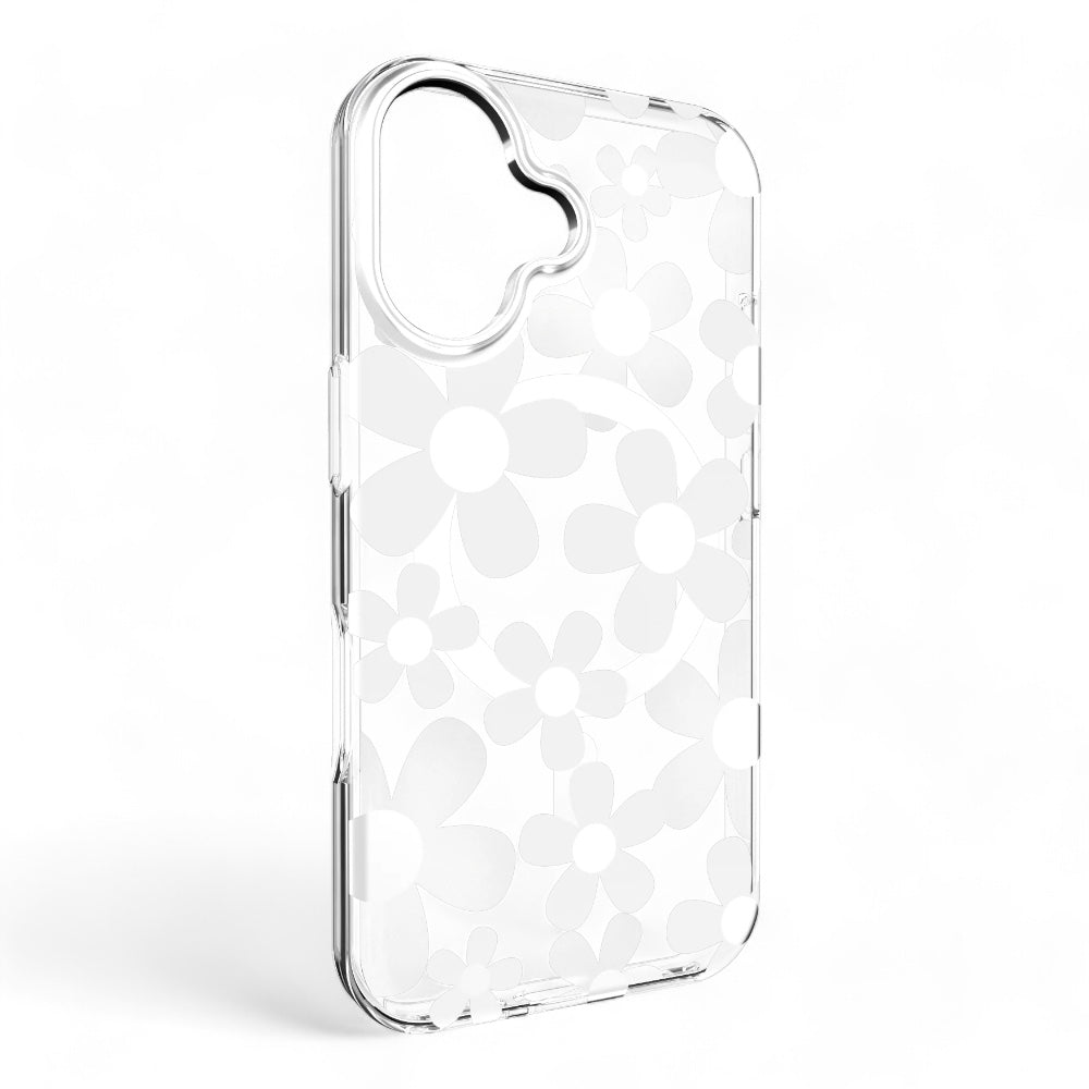 Estuche switcheasy skin iphone 16 plus fleur m 3d patterned shockproof case color blanco