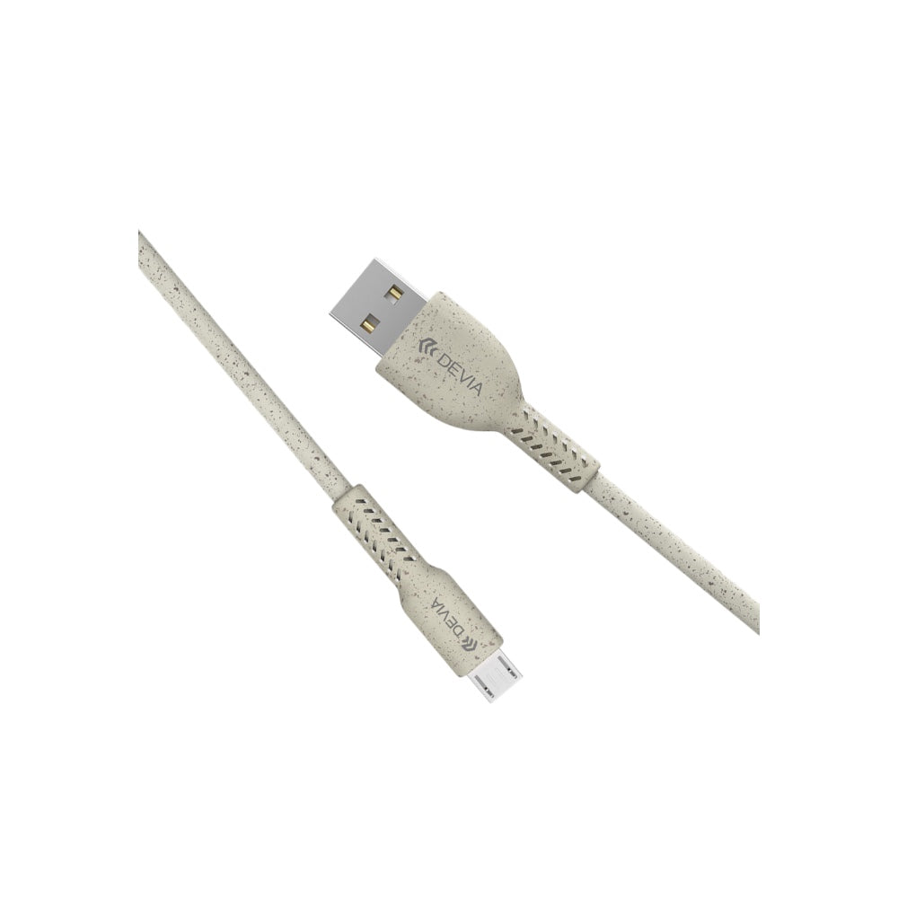 Cable devia micro usb environment-friendly plant straw cable set ( 30 pcs ) color blanco