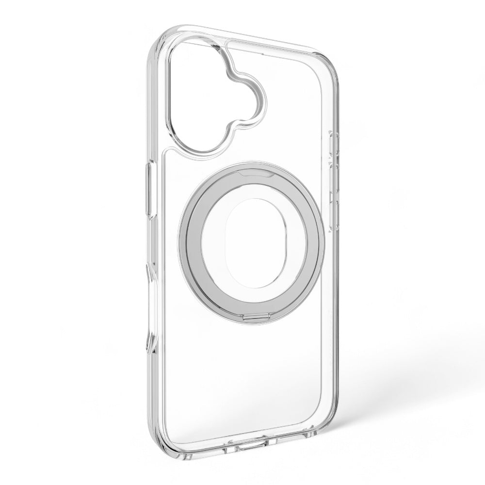 Estuche switcheasy magstand iphone 16 magstand 360 m rotating ring protective case  color transparente