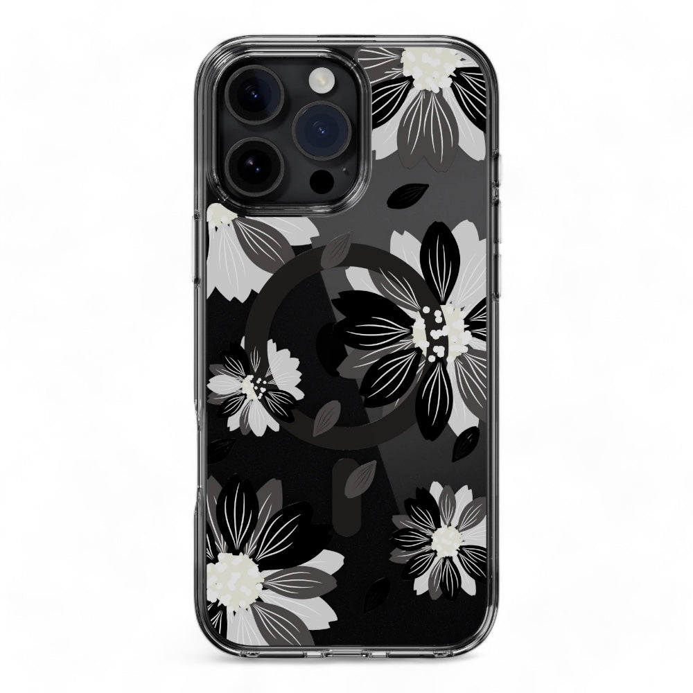 Estuche switcheasy skin iphone 16 pro max style m pattern shockproof case black flower color multicolor