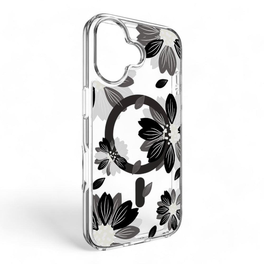 Estuche switcheasy skin iphone 16 style m pattern shockproof case black flower color multicolor