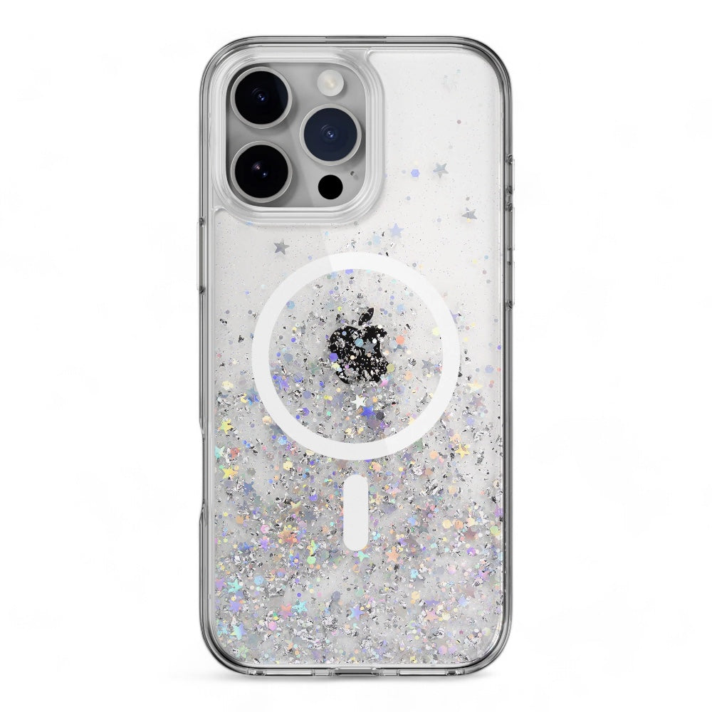 Estuche switcheasy starfield iphone 16 pro starfield m 3d glitter shockproof case color transparente