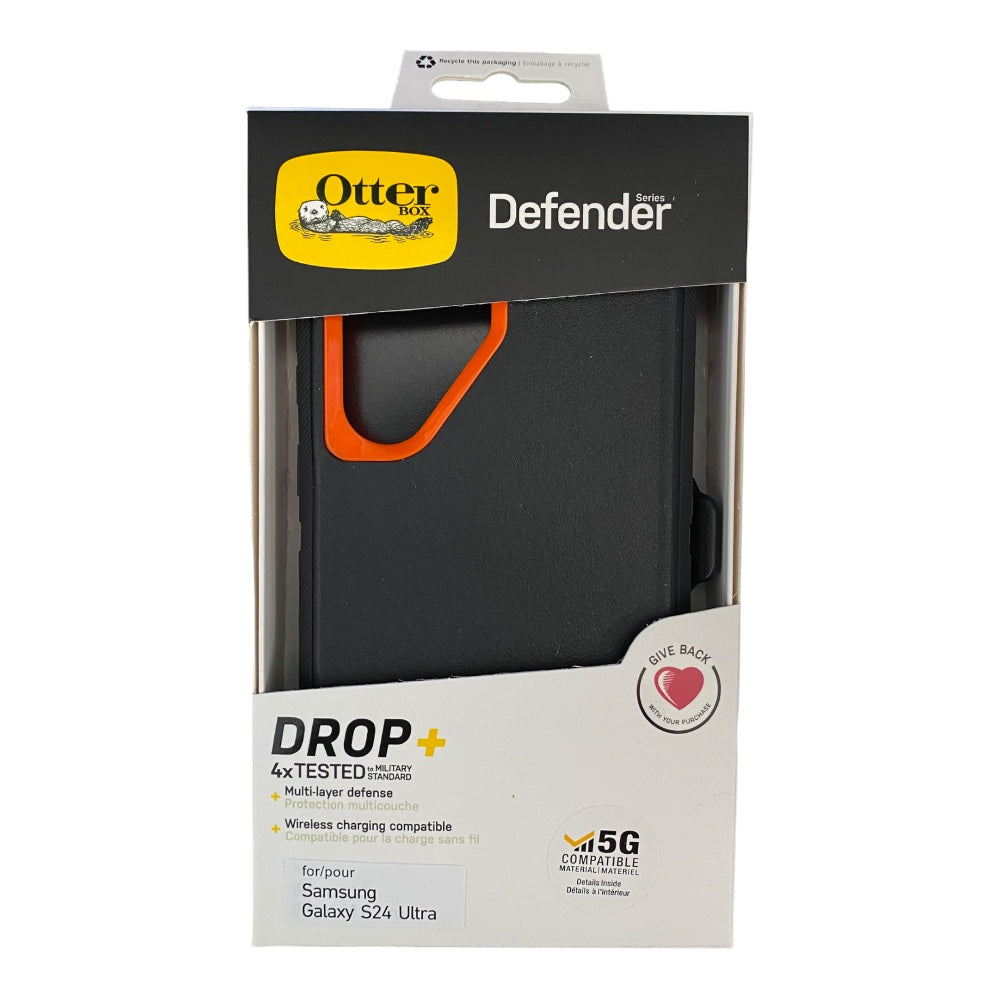 Estuche Otterbox Defender Samsung S24 Ultra Color Negro/Naranja