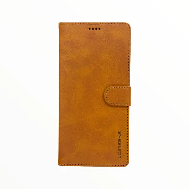 estuche carteras lc imeeke folio libreta con porta tarjeta samsung a01 color cafe DIGITALSHOP