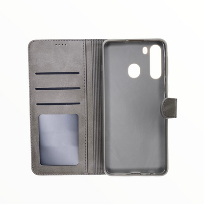 Estuche carteras lc imeeke folio libreta con porta tarjeta samsung a21 color gris