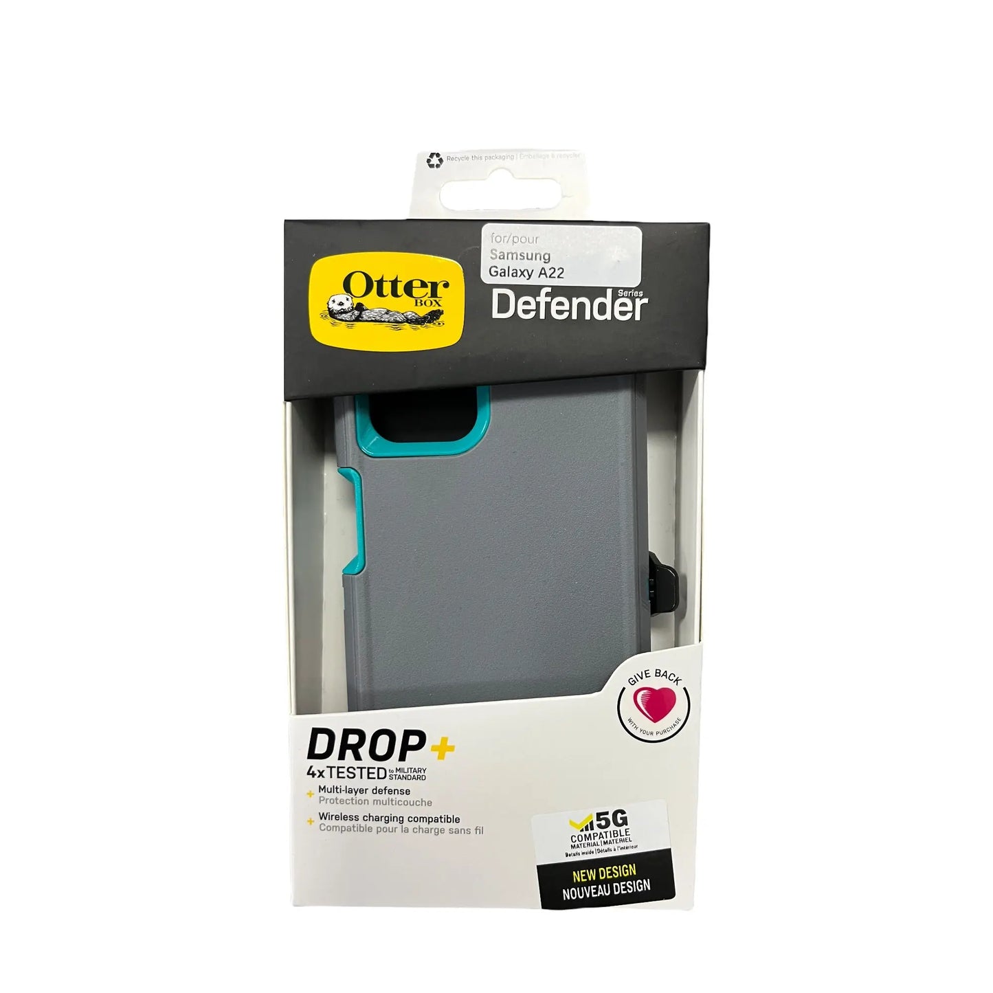 estuche proteccion otterbox defender samsung a22 color gris / turquesa DIGITALSHOP