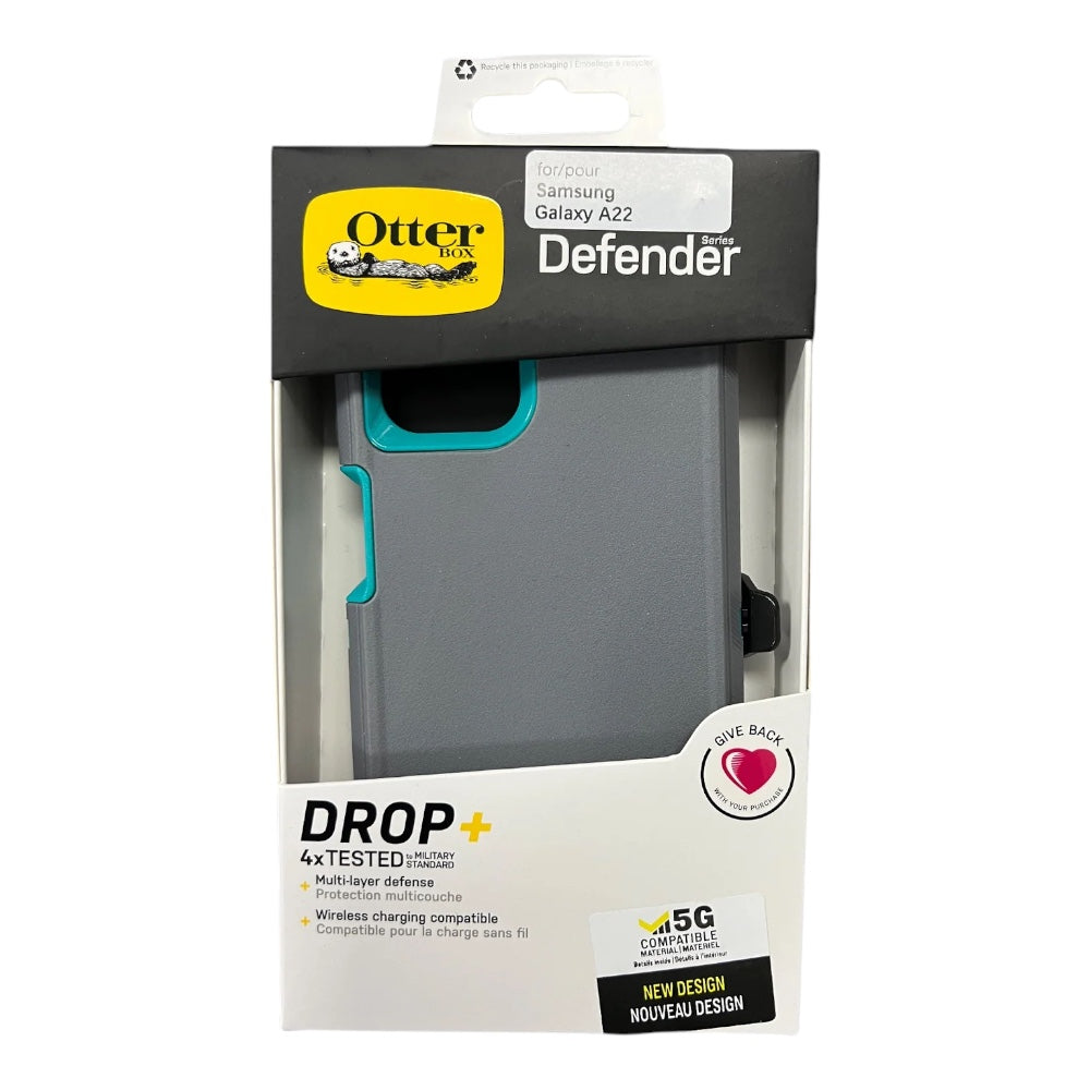Case OtterBox Defender | Samsung A22 | Gris / Turquesa