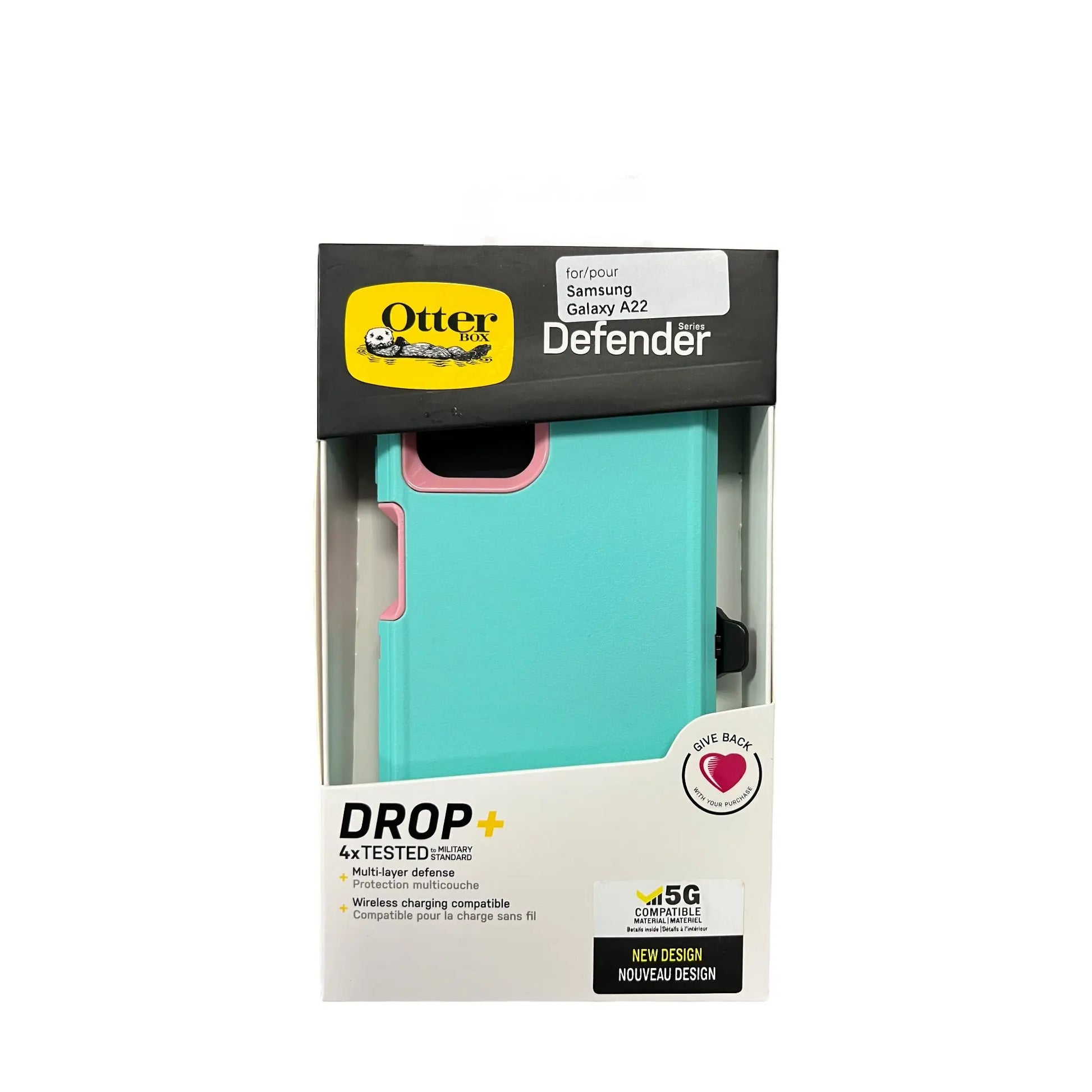 estuche proteccion otterbox defender samsung a22 color turquesa / rosado DIGITALSHOP