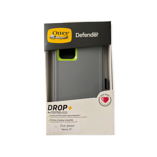 estuche proteccion otterbox defender samsung a73 color gris / verde