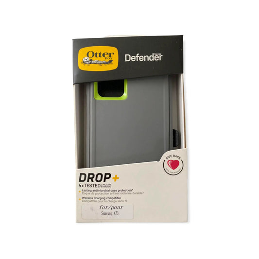 estuche proteccion otterbox defender samsung a73 color gris / verde DIGITALSHOP