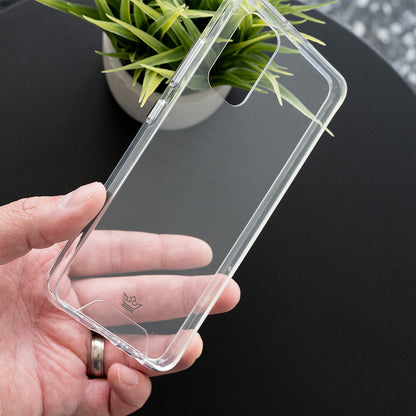 Transparent case the king with buttons samsung a73 gray / transparent color