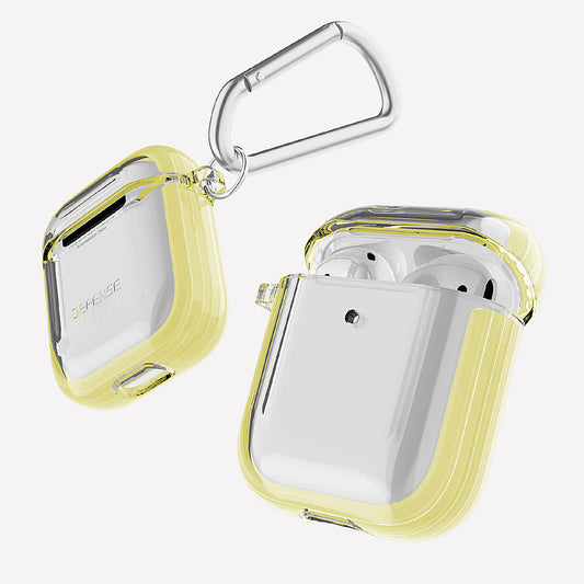 Xdoria Defense Clear Protective Case for Apple AirPods 1/2 Gen 1, Gen 2 - Yellow