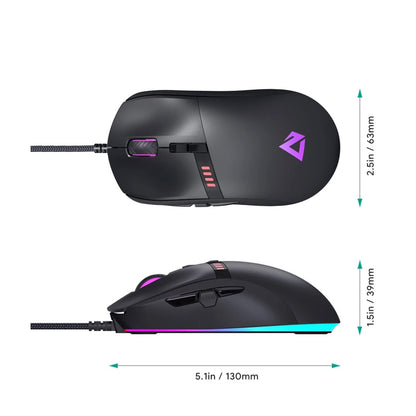 Gadget Aukey Gaming Knight Rgb Mouse 10000 Dpi Resolution Con Cable Usb DIGITALSHOP