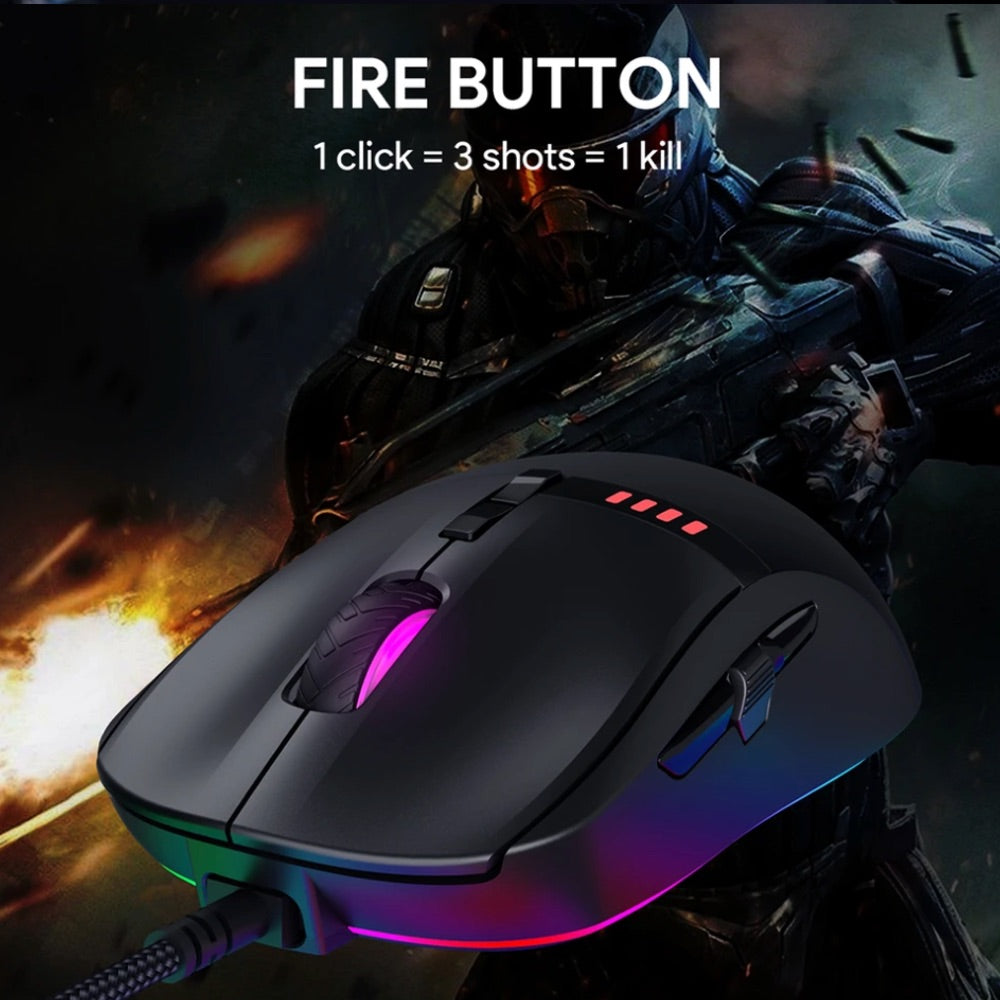 Gadget Aukey Gaming Knight Rgb Mouse 10000 Dpi Resolution Con Cable Usb DIGITALSHOP