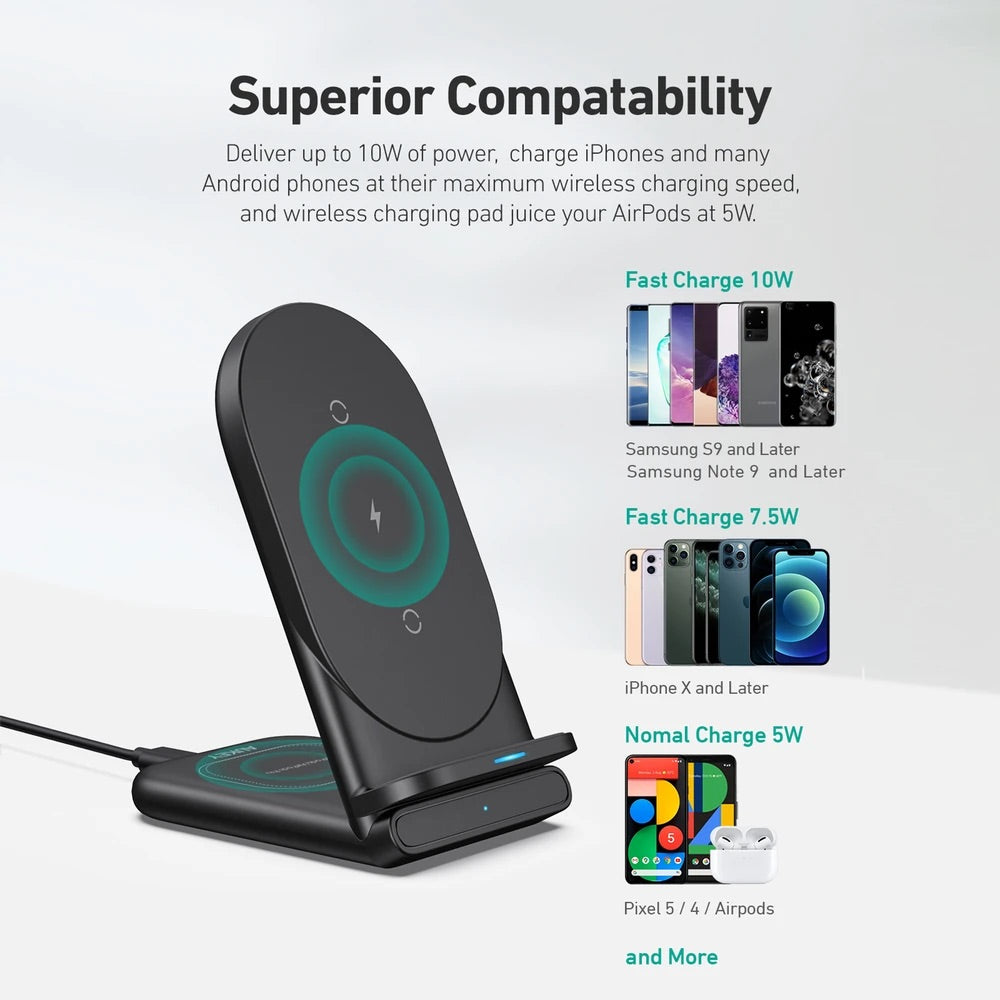 Cargador Aukey Inalambrico 2 In 1 Wirelesfast (Bk / Wh) Color  Negro DIGITALSHOP