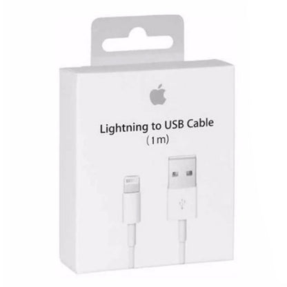 Cable Apple Lightning Original Para Iphone 5 / 6 / 8 / X / Xs / 11 / 12 / 13 Color Blanco