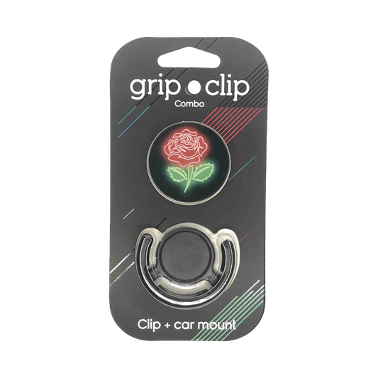 Neon flower grip clip accessory with holder