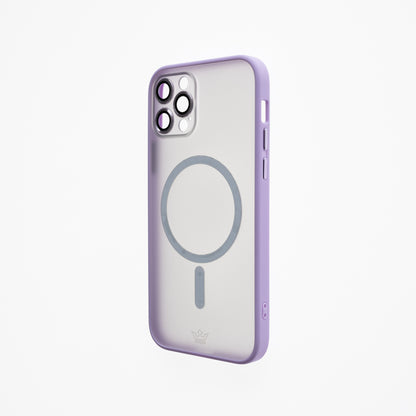 Estuche vidrio templado el rey magsafe con marco de vidrio templado de camara trasera apple iphone 13 pro color morado