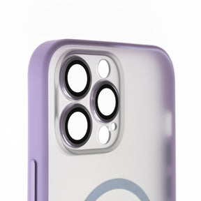 estuches vidrio templado el rey magsafe con marco de vidrio templado de camara trasera apple iphone 13 pro color morado