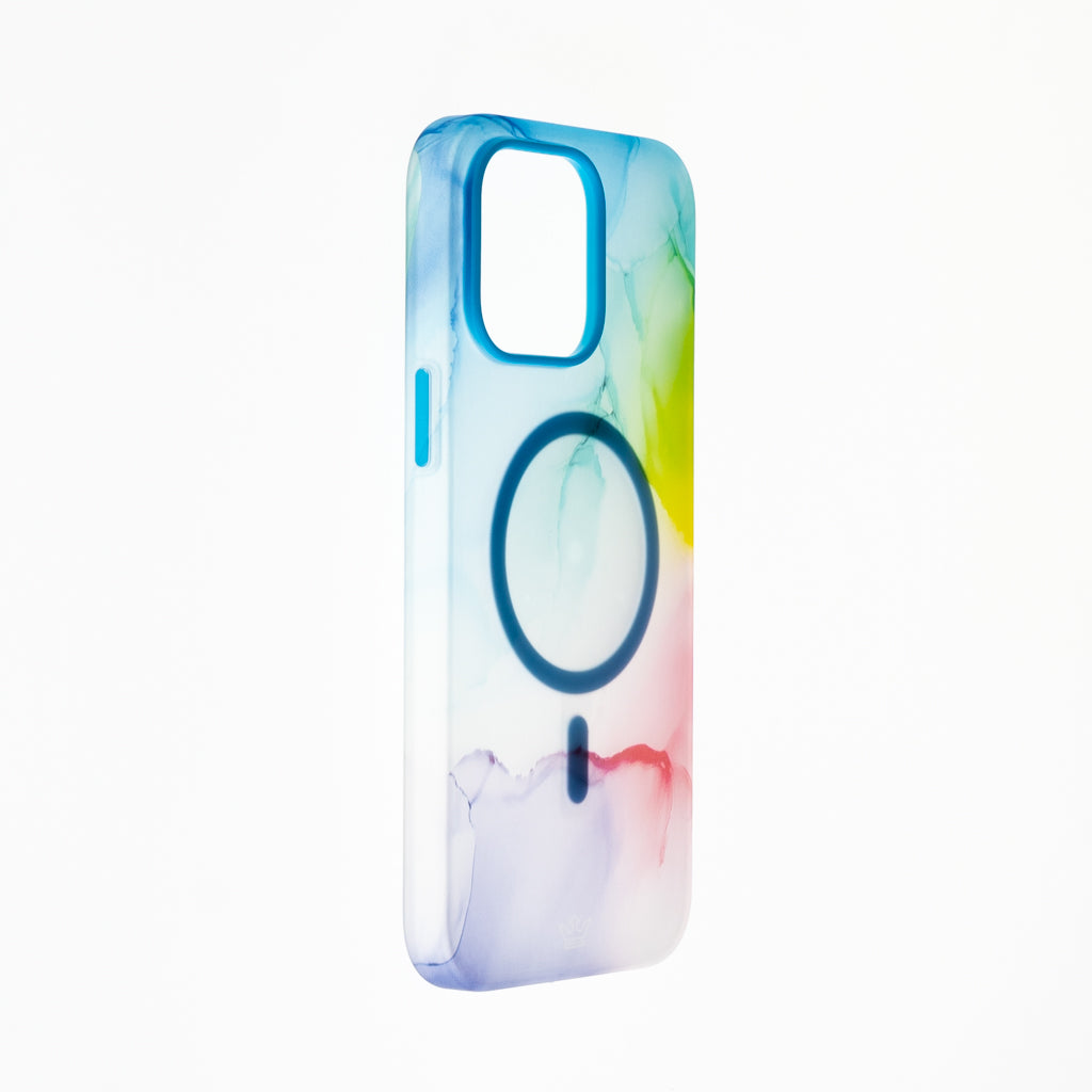 Estuche clasico el rey figura apple iphone 14 color arcoiris