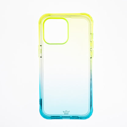 Estuche clasico el rey marco degrade apple iphone 14 pro color verde / turquesa