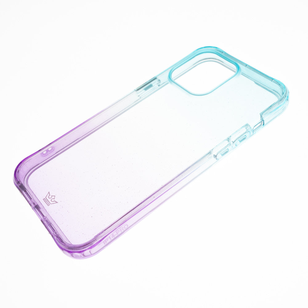 classic cases the king frame gradient glitter apple iphone 14 pro turquoise / purple color