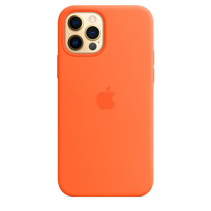 estuche silicon apple iphone 14 pro color naranja