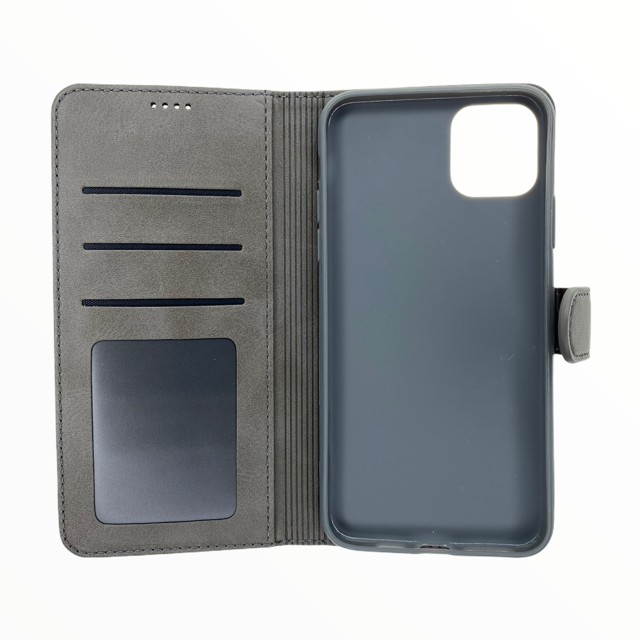 Estuche carteras lc imeeke folio libreta con porta tarjeta apple iphone 11 pro max color gris