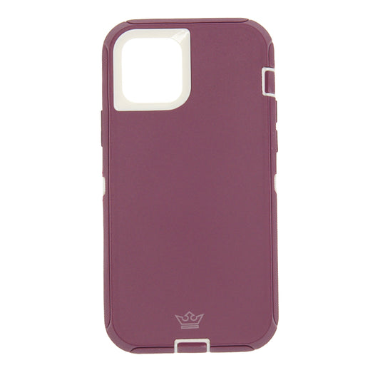 Estuche proteccion el rey defender con clip apple iphone 12 mini color rojo / blanco