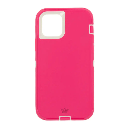 estuche proteccion el rey defender con clip apple iphone 12 mini color rosado / blanco DIGITALSHOP