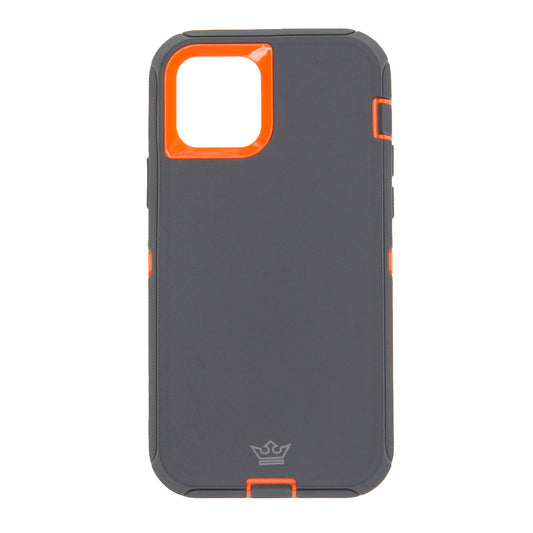 Estuche proteccion el rey defender con clip apple iphone 12 mini color gris / naranja