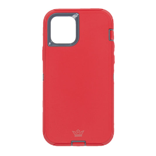 Protective case King Defender with clip Apple iPhone 12, iPhone 12 Pro color gray / red