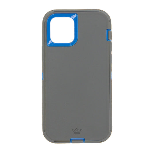 Protective case the king defender with clip apple iphone 12, iphone 12 pro color gray / blue